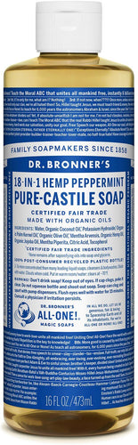 Savon de Castille Pur Liquide - Menthe Poivrée - Dr. Bronner's