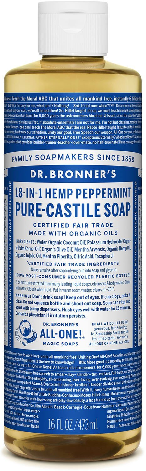 Savon de Castille Pur Liquide - Menthe Poivrée - Dr. Bronner's