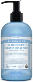 Savon au sucre biologique - Non Parfumé pour bébé - Dr Bronner's