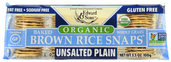 Craquelins de riz complet non salé - Edward & Sons