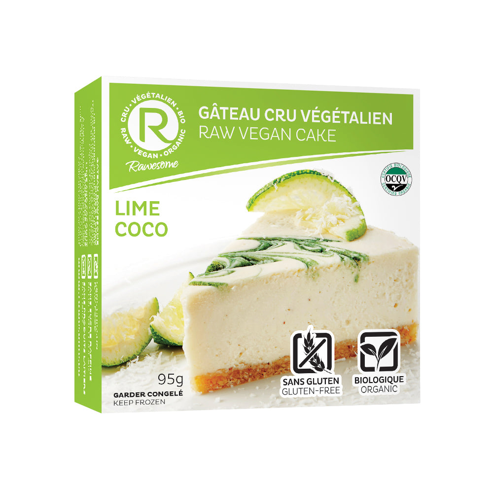 Lime coco raw vegan cake slice - Rawesome