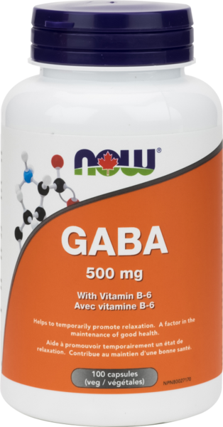 Gaba 500 mg avec vitamine B-6 - Now Foods