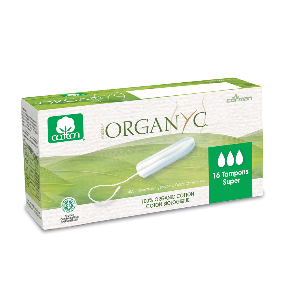 Tampons super pour une insertion douce, applicateur d'origine végétale - Cotton Organyc