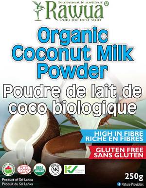 Poudre de lait de coco biologique sans gluten - Rawua