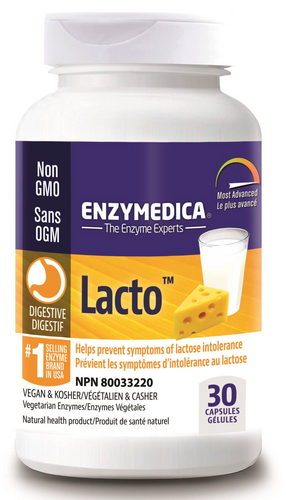 Lacto prévient les symptômes d’intolérance au lactose - Enzymedica