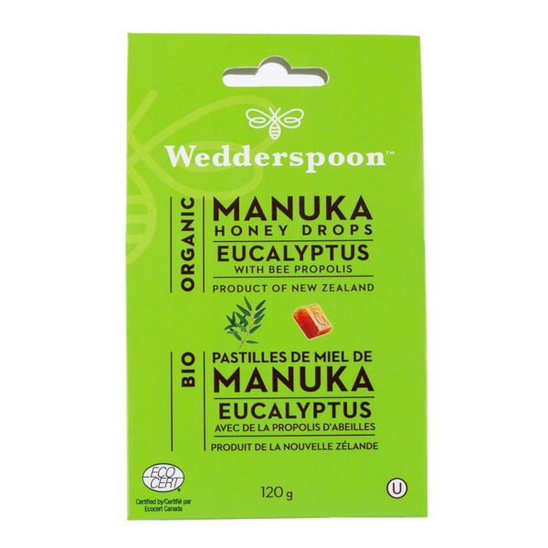 Wedderspoon, pastilles de miel manuka et eucalyptus bio - Wedderspoon