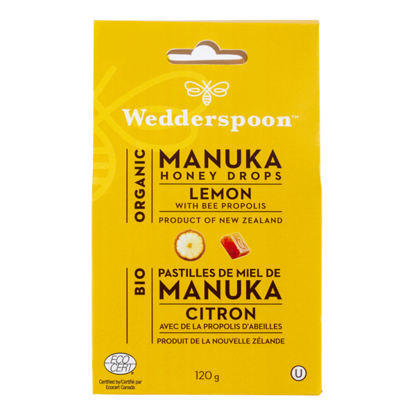 Wedderspoon, pastilles de miel manuka et citron bio - Wedderspoon