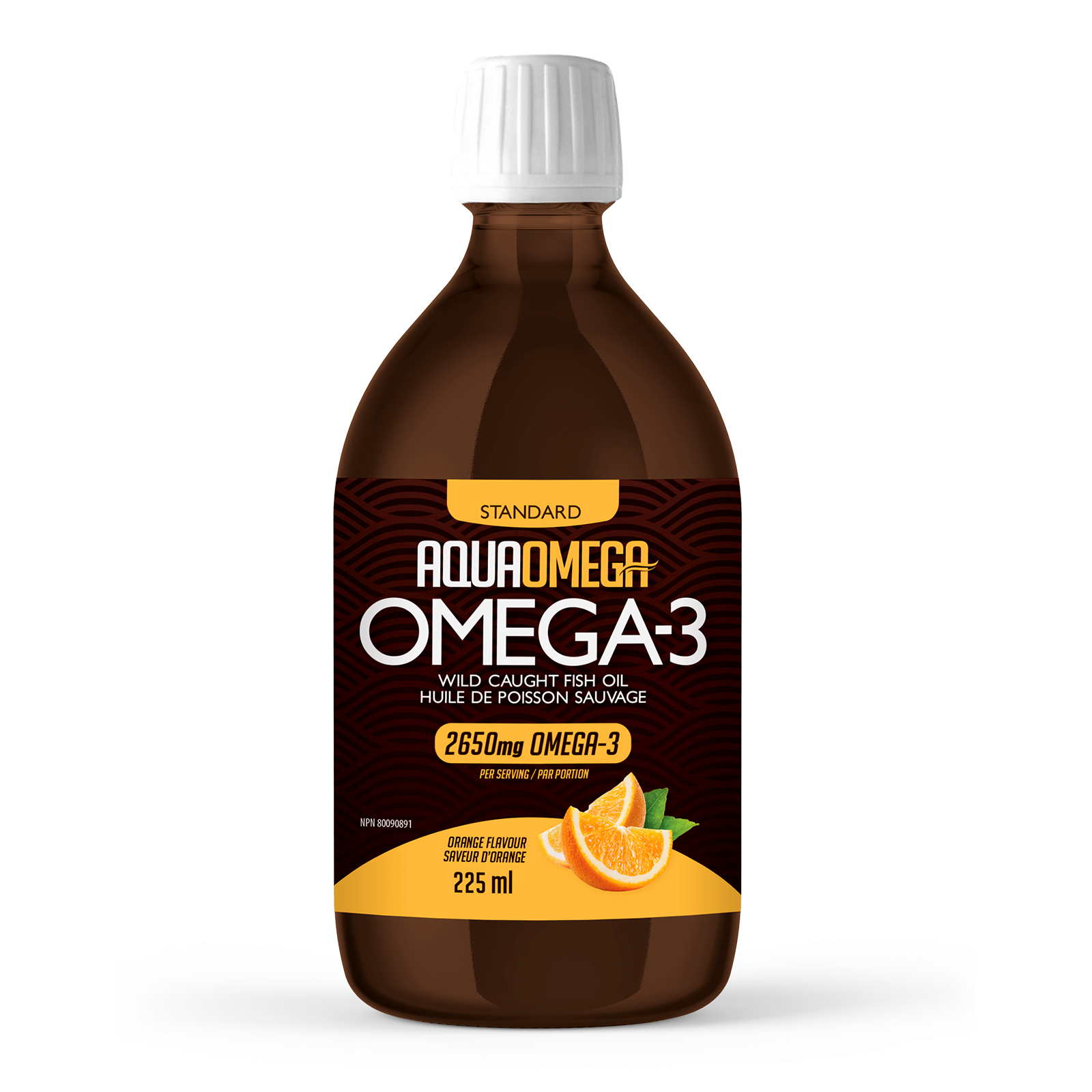 Huile de Poisson sauvage Omega 3  STANDARD - saveur orange - AQUA OMEGA
