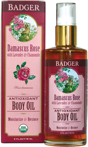 Huile de massage à la rose de Damas - Badger