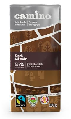 Tablette de chocolat mi-noir bio, équitable, 50% de cacao - Camino