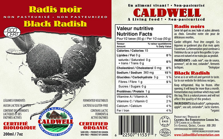 Radis noir non pasteurisé - Caldwell