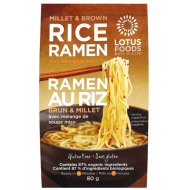 Ramen au riz brun et millet (soupe au miso) - Lotus foods
