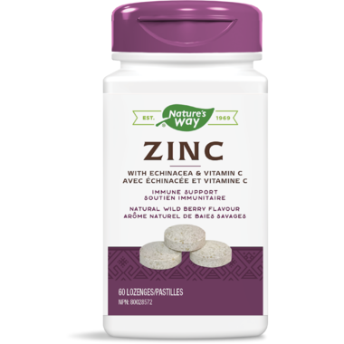 Zinc avec échinacée et vitamine C - Nature’s Way