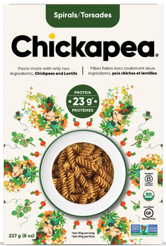 Pâtes aux pois chiche et lentilles ( Torsades) - Chickapea