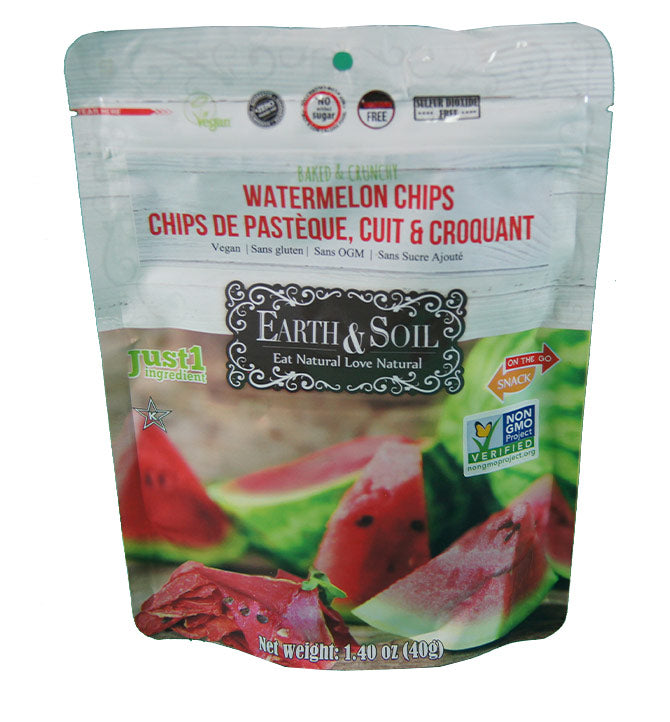 Chips de pastèque, cuit et croquant (Vegan, sans gluten sans ogm) - Earth & Soil
