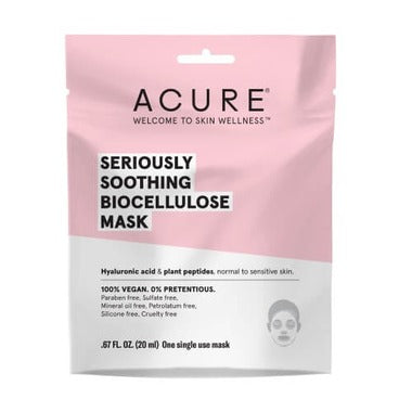 Masque en feuilles biocellulose Seriously Soothing - peaux normale à sensibles - Acure