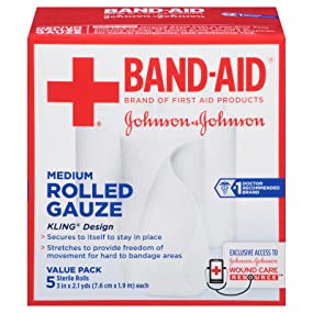 Compresses de gaze roulée moyenne, design kling - Band-Aid Johnson & Johnson