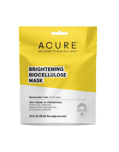 Masque en feuilles biocellulose Brightening - tous types de peaux - Acure