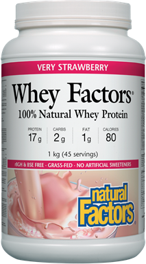 Protéines de petit-lait provenant de vaches nourries à l’herbe à la fraise - Natural Factors
