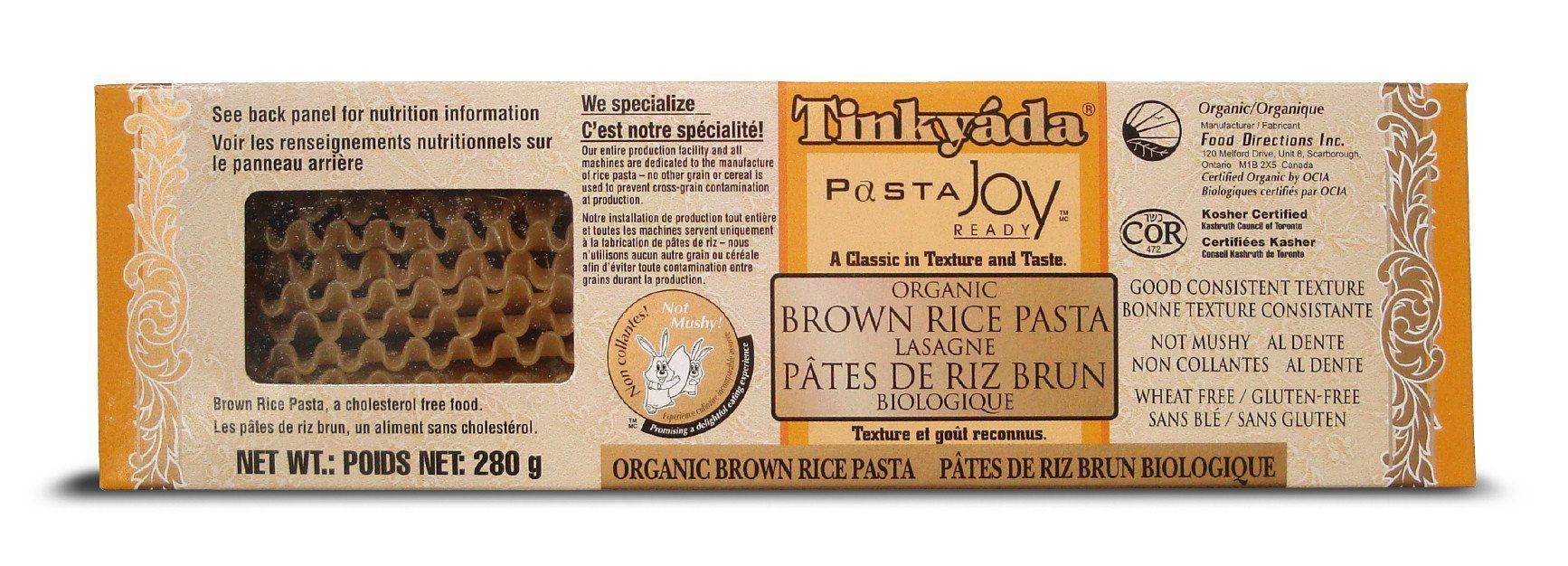 Pâtes de riz brun biologiques (lasagne) - Tinkyada