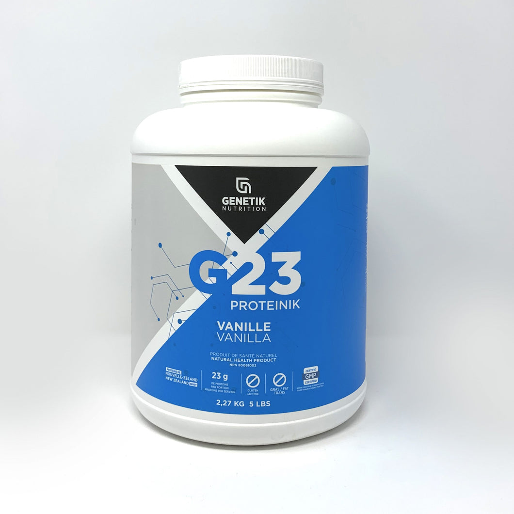 Protéine de lait G23 sans lactose et gluten - 2,27 kg - Genetik Nutrition