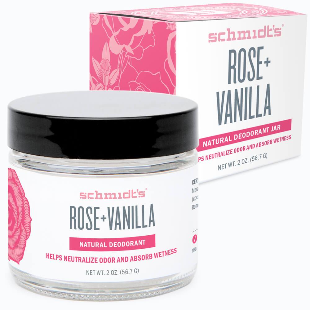 Déodorant naturel en pot à la rose et vanille - Schmidt’s