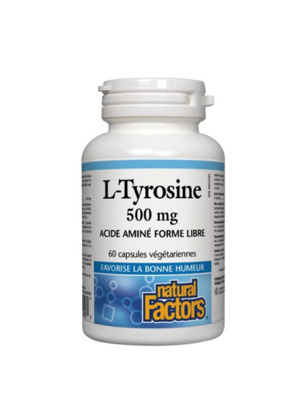 L-Tyrosine 500mg Acide aminé forme libre - Natural Factors