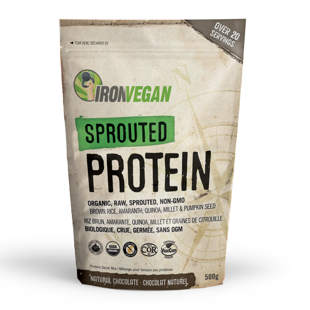 Protéines végétales bio de grains germés sans OGM au chocolat - Iron Vegan
