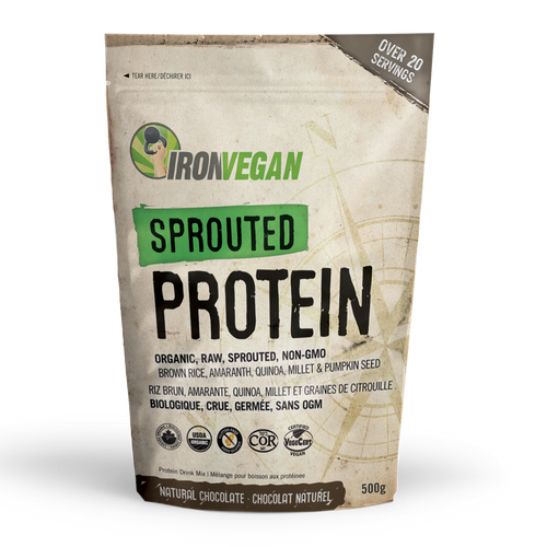 Protéines végétales bio de grains germés sans OGM au chocolat - Iron Vegan