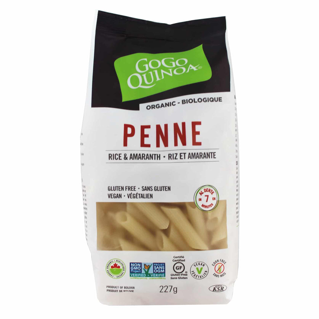 Pâtes Penne riz et amarante sans gluten - Gogo Quinoa