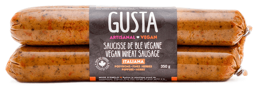 Saucisse de blé vegan italiana aux poivrons et fines herbes - Gusta