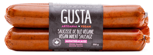 Saucisse de blé vegan montréalaise aux épices fumés - Gusta