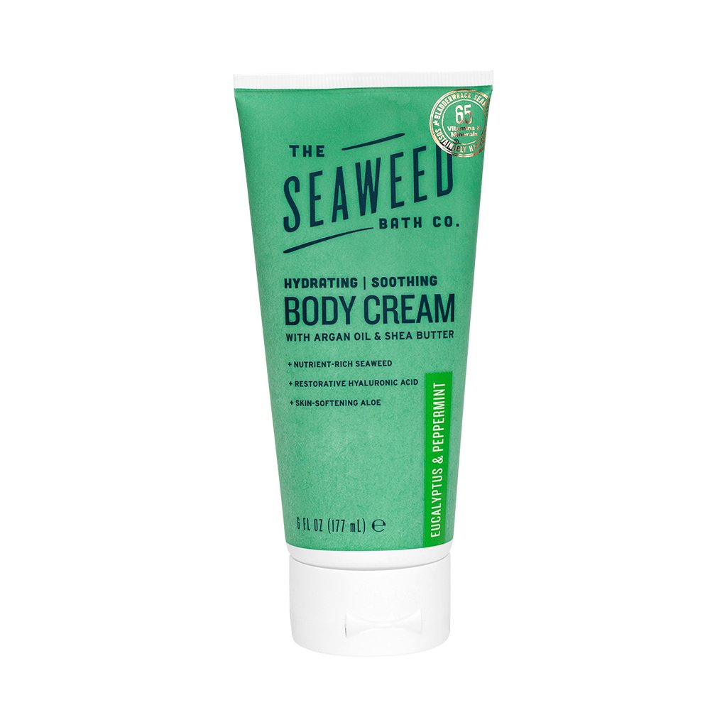 The Seaweed Bath Co, crème pour le corps à l'huile d'argan et beurre de karité, eucalyptus et menthe poivrée - The Seaweed Bath Co