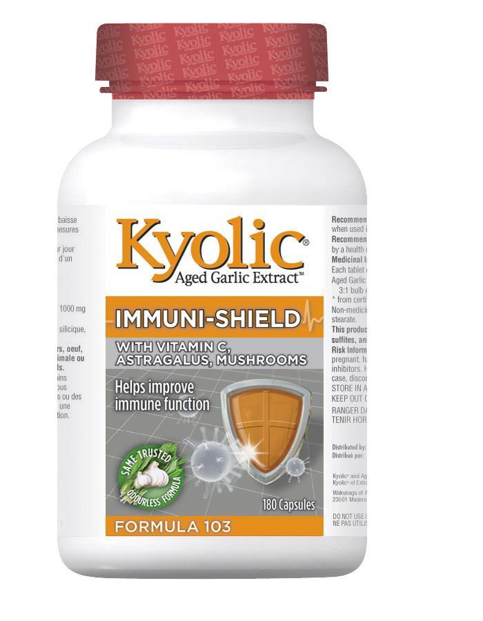 Extrait d’ail vieilli immuno-défense avec vitamine C, astragale et champignons - Kyolic