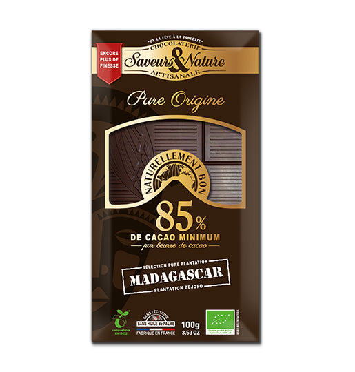 Tablette de chocolat noir 85% de cacao - Saveur et Nature