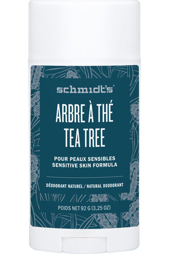 Déodorant naturel pour peaux sensibles à l’arbre à thé - Schmidt’s