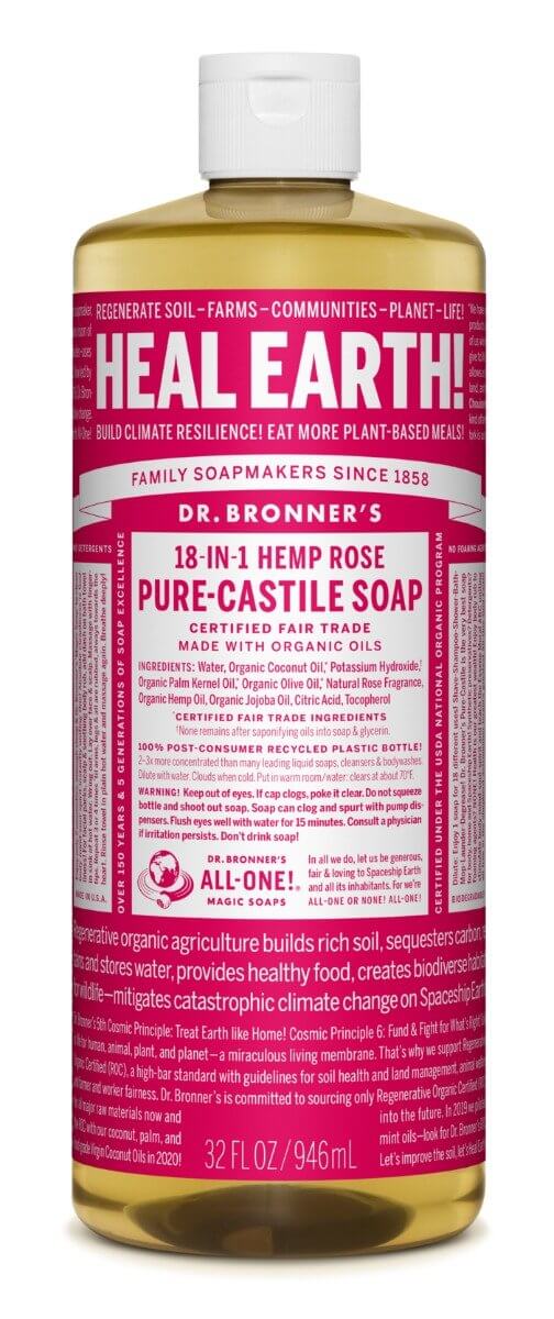 Savon de Castille Pur Liquide - Rose - Dr. Bronner's