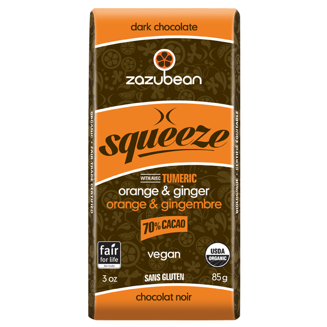 Chocolat noir bio, vegan à l’orange et au gingembre 70 % de cacao - Zazubean